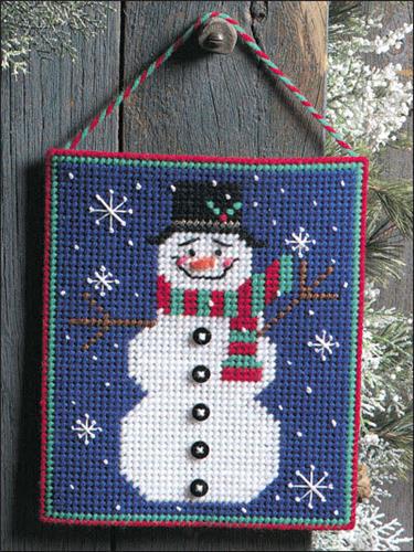Everything Plastic Canvas - Cherry Snowman Picture