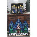 Stained Glass Triptych & Tissue Topper