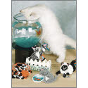 Pattern Leaflet, Curious Kitten Coasters by DRG