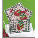 Stamped Strawberry Coaster Set