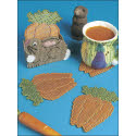 Pattern Leaflet, Four-Carrot Coasters by DRG