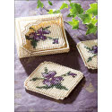 Pattern Leaflet, Springtime Violets Coaster Set by DRG