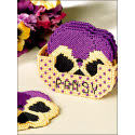 Pattern Leaflet, Pansy Coasters and Holder by DRG