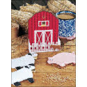 Pattern Leaflet, Barn Coaster Set by DRG