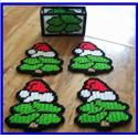 Santa Hat Christmas Tree Coaster Set