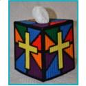 Stained Glass Cross Tissue Box Cover
