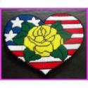 Patriotic Heart With Rose