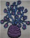 Pattern Leaflet, Alien Plant Purple Vase Wall Hanging by Dancing Dolphin Patterns