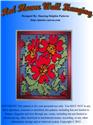 Pattern Leaflet, Red Flower Wall Hanging by Dancing Dolphin Patterns