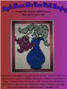 Pattern Leaflet, Single Flower Blue Vase Wall Hanging by Dancing Dolphin Patterns