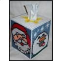 Happy Santa And Snowman Tissue Box Cover