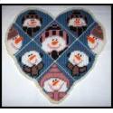Country Quilt Heart Snowmen