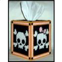 Pattern Leaflet, His And Hers Skulls Tissue Box Cover by Crafts And More Store