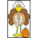 Mrs Turkey With A Pumpkin