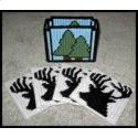 Deer Head Silhouette Coaster Set
