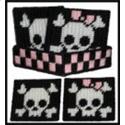 Pattern Leaflet, His And Hers Skulls Coaster Set by Crafts And More Store