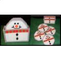 Pattern Leaflet, Round Snowman Coaster Set by Crafts And More Store