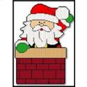 Santa In A Chimney Waving