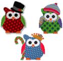 3 Christmas Owls - Wall Hangings