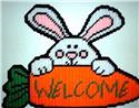 Pattern Leaflet, Bunny Holding A Carrot Wecome Sign by Crafts And More Store