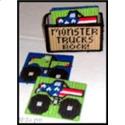 Pattern Leaflet, Monster Trucks Coaster Set by Crafts And More Store