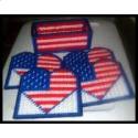 Patriotic Hearts Coaster Set
