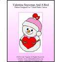 Valentine Snowman With A Bird