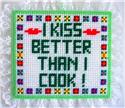 Pattern Leaflet, I Kiss Better Than I Cook Sign by Dancing Dolphin Patterns
