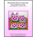 Pattern Leaflet, Watermelon Slice Coaster And Tissue Box Cover Set by Crafts And More Store