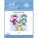 Pattern Leaflet, Sock Monkey Greetings by KathyBarwickDesign