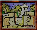 Pattern Leaflet, African Ruins Landscape by Dancing Dolphin Patterns