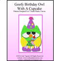 Pattern Leaflet, Goofy Birthday Owl With A Cupcake by Crafts And More Store
