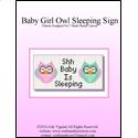 Pattern Leaflet, Baby Girl Owl Sleeping Sign by Crafts And More Store