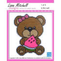 Pattern Leaflet, Beary Picnic Bear - Girl Watermelon (Wall Hanging) by Plastic Canvas Creations
