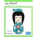 Pattern Leaflet, Cute Kokeshi Doll in Turquoise by Plastic Canvas Creations