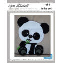 Pattern Leaflet, Cute Panda Eating Bamboo Wall Hanging by Plastic Canvas Creations