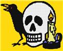 Pattern Leaflet, Candle, Crow, & Skull by Dancing Dolphin Patterns