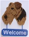 Pattern Leaflet, Airedale Terrier Welcome Sign by Plastic-Canvas-Kits.com