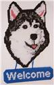Pattern Leaflet, Alaskan Malamute Welcome Sign by Plastic-Canvas-Kits.com