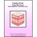 Pattern Leaflet, Valentine Words Tissue Box Cover by Crafts And More Store