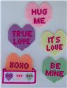 Pattern Leaflet, Conversation Hearts Coaster Set by Plastic-Canvas-Kits.com