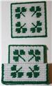 Pattern Leaflet, St. Patrick's Day Shamrock Coaster Set by Plastic-Canvas-Kits.com
