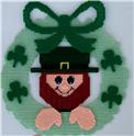 Pattern Leaflet, St. Patrick's Day Wreath with Leprechaun by Plastic-Canvas-Kits.com
