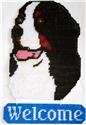 Pattern Leaflet, Bernese Mountain Dog Welcome Sign by Plastic-Canvas-Kits.com
