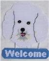 Pattern Leaflet, Bichon Frise Welcome Sign by Plastic-Canvas-Kits.com