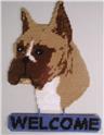 Pattern Leaflet, Boxer Welcome Sign by Plastic-Canvas-Kits.com