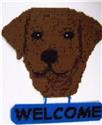 Pattern Leaflet, Chocolate Labrador Retriever Welcome Sign by Plastic-Canvas-Kits.com