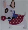 Pattern Leaflet, Valentine's Day Bull Terrier Dog Wall Hanging by Plastic-Canvas-Kits.com