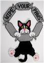 "Wipe your Paws" Black Cat