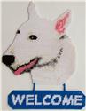 Pattern Leaflet, Bull Terrier Welcome Sign by Plastic-Canvas-Kits.com